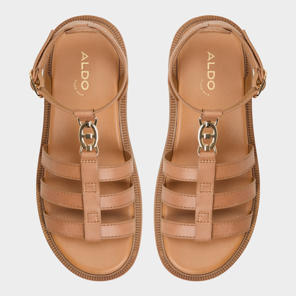 Medium Brown Lamington Medium Brown Women's Strappy sandals - Gladiator sandal, Lug sole | Aldo