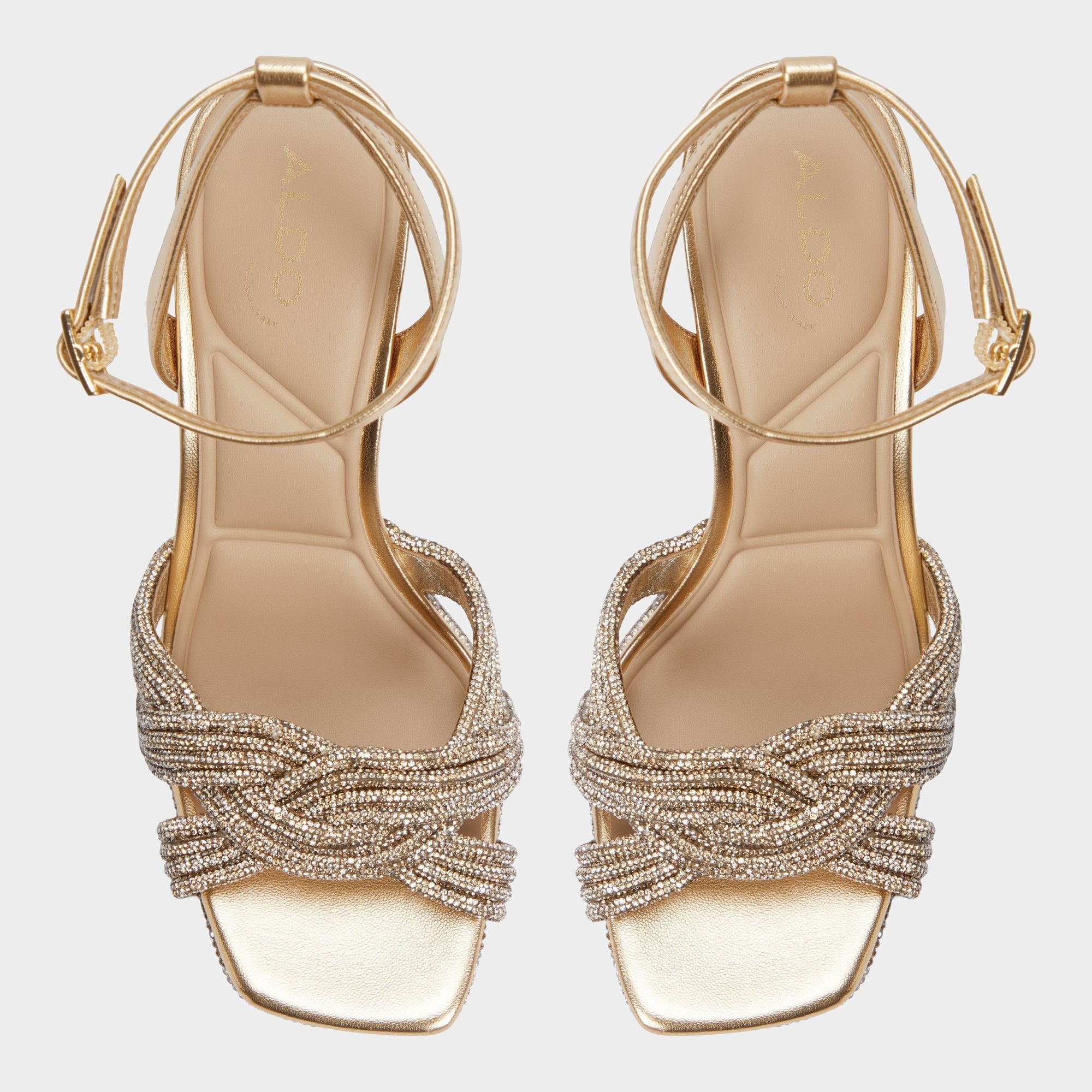 Gold Shimma Gold Women's Iridescent metallics - Strappy heeled sandal, Platform | Aldo