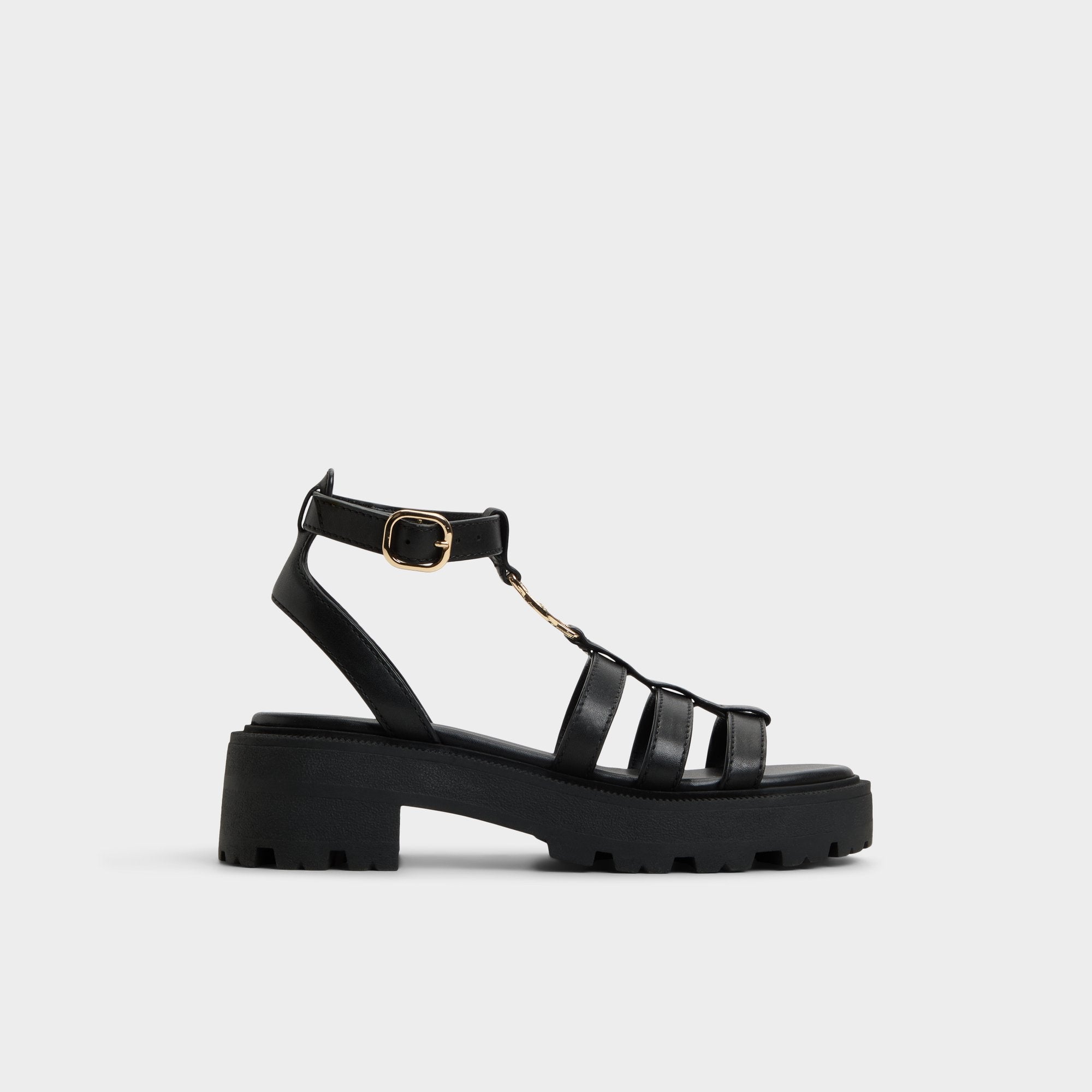 Black Lamington Black Women's Strappy sandals - Gladiator sandal, Lug sole | Aldo
