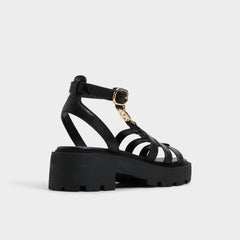 Black Lamington Black Women's Strappy sandals - Gladiator sandal, Lug sole | Aldo