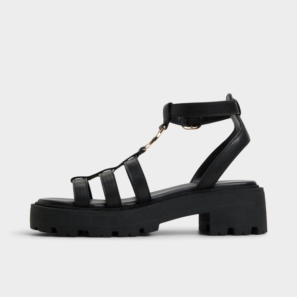 Black Lamington Black Women's Strappy sandals - Gladiator sandal, Lug sole | Aldo