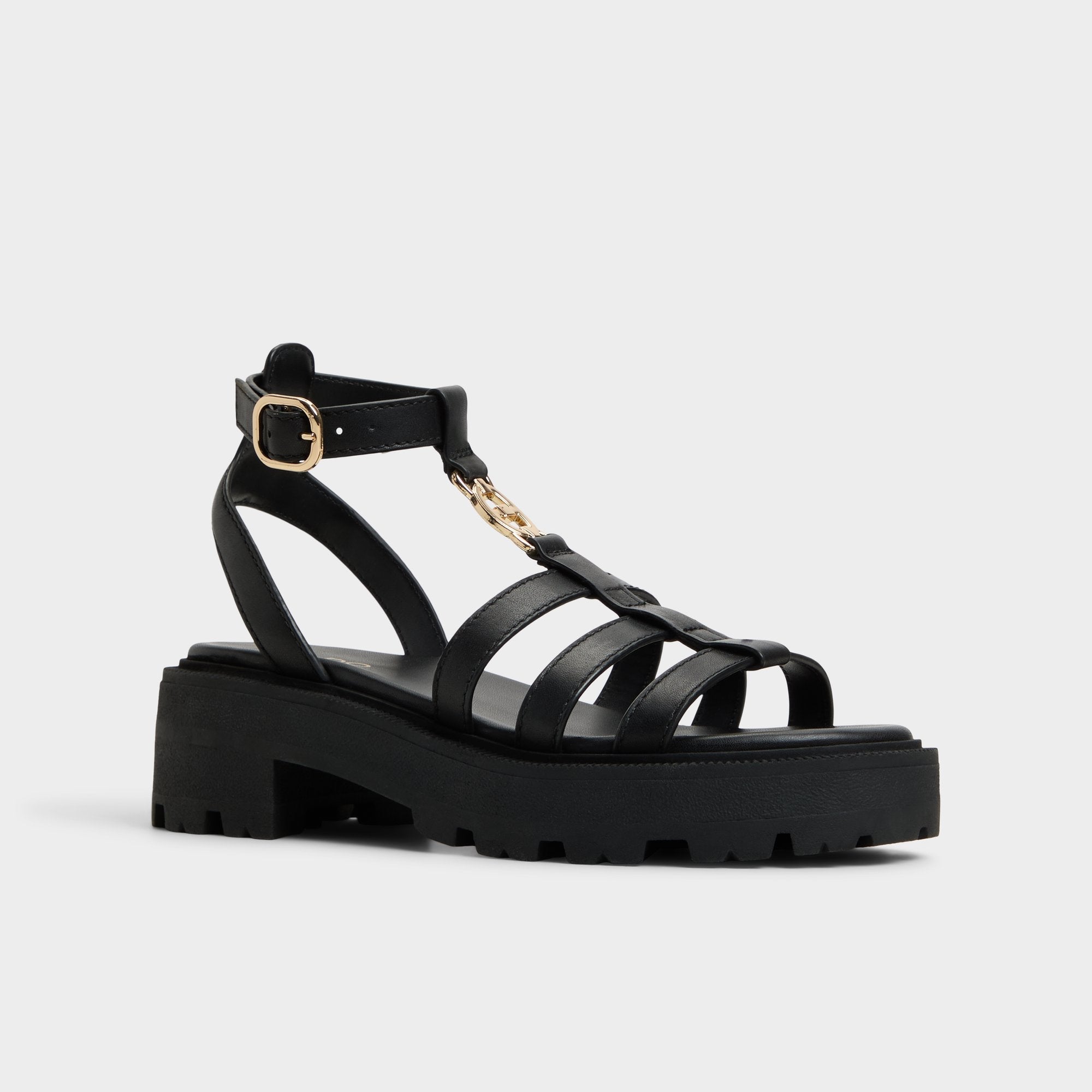 Black Lamington Black Women's Strappy sandals - Gladiator sandal, Lug sole | Aldo
