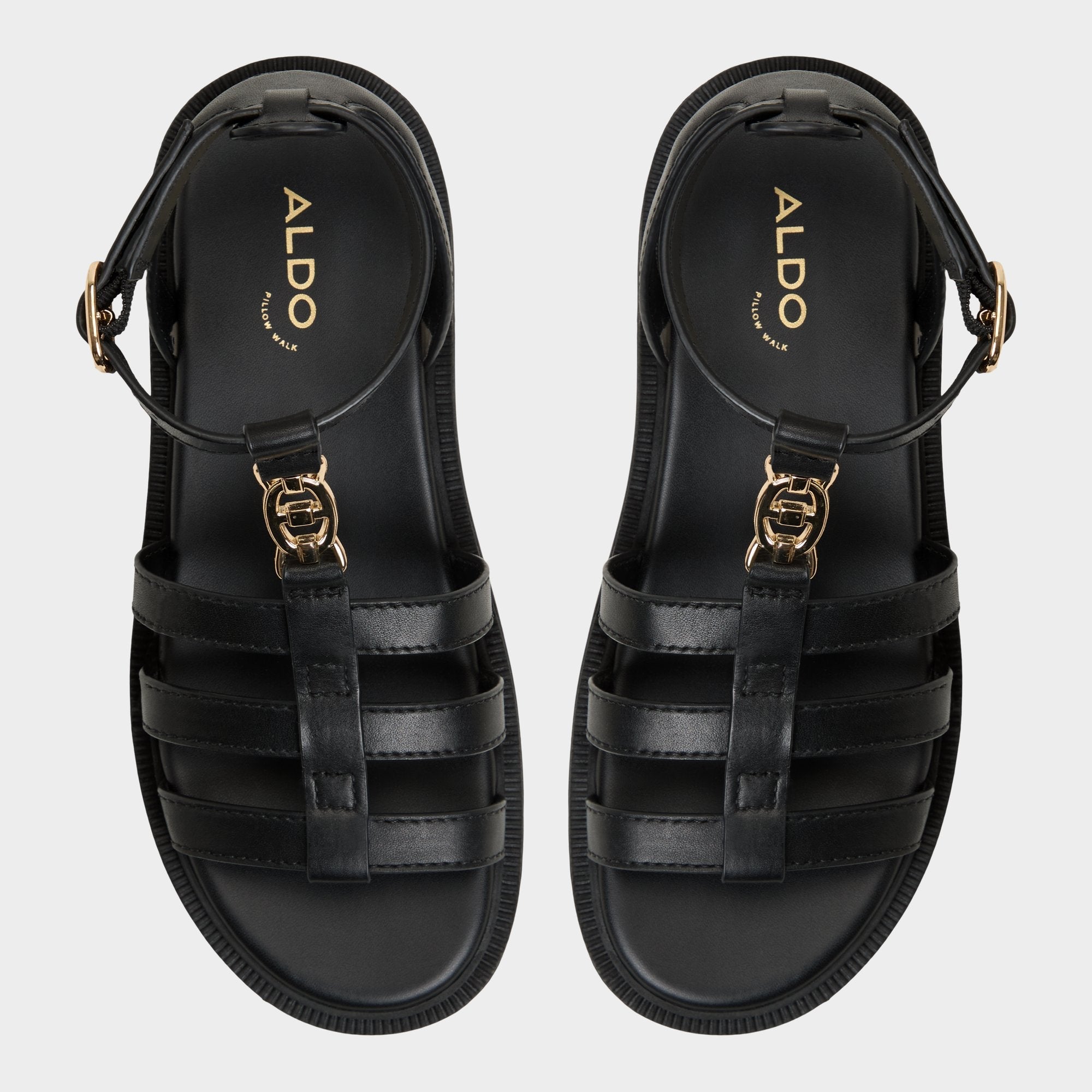 Black Lamington Black Women's Strappy sandals - Gladiator sandal, Lug sole | Aldo