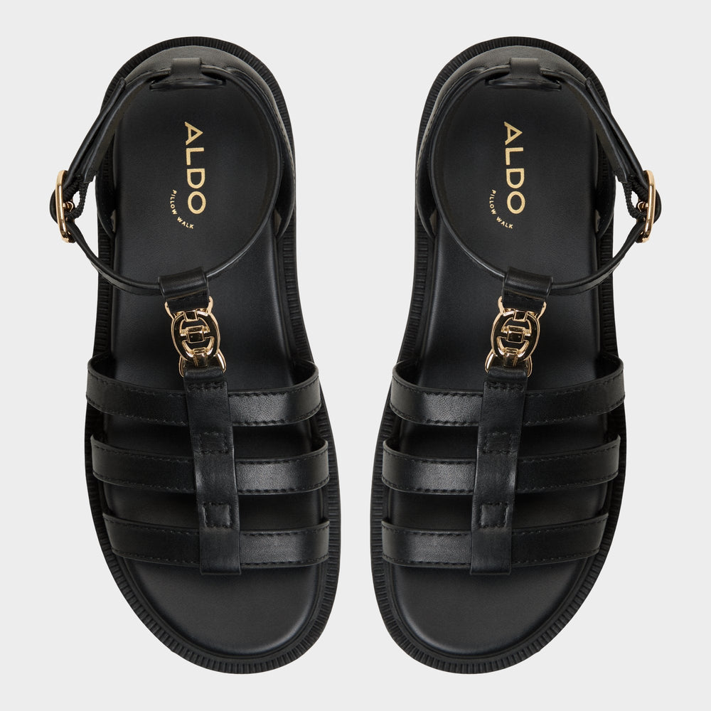 Black Lamington Black Women's Strappy sandals - Gladiator sandal, Lug sole | Aldo