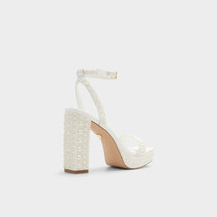 White Lulu White Women's Strappy sandals - Strappy heeled sandal, Block heel | Aldo