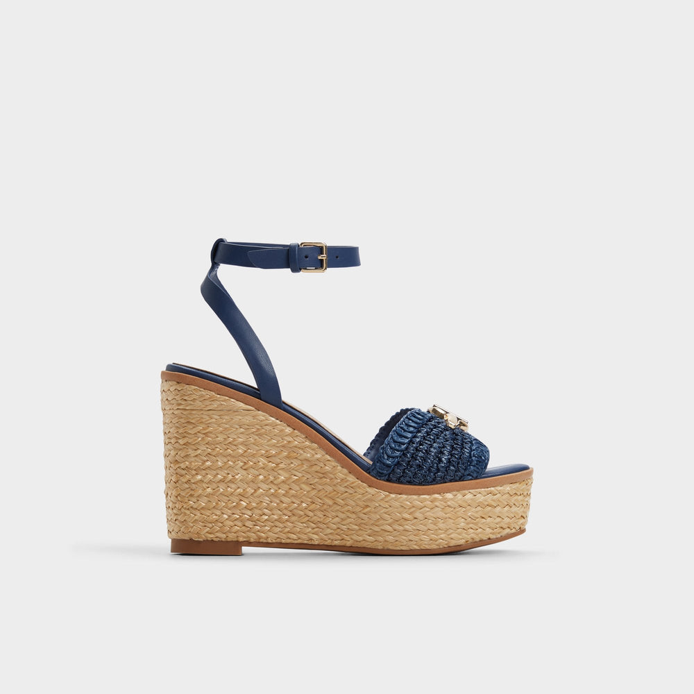 Navy Ybylin Navy Women's Platform sandals - Wedge sandal | Aldo