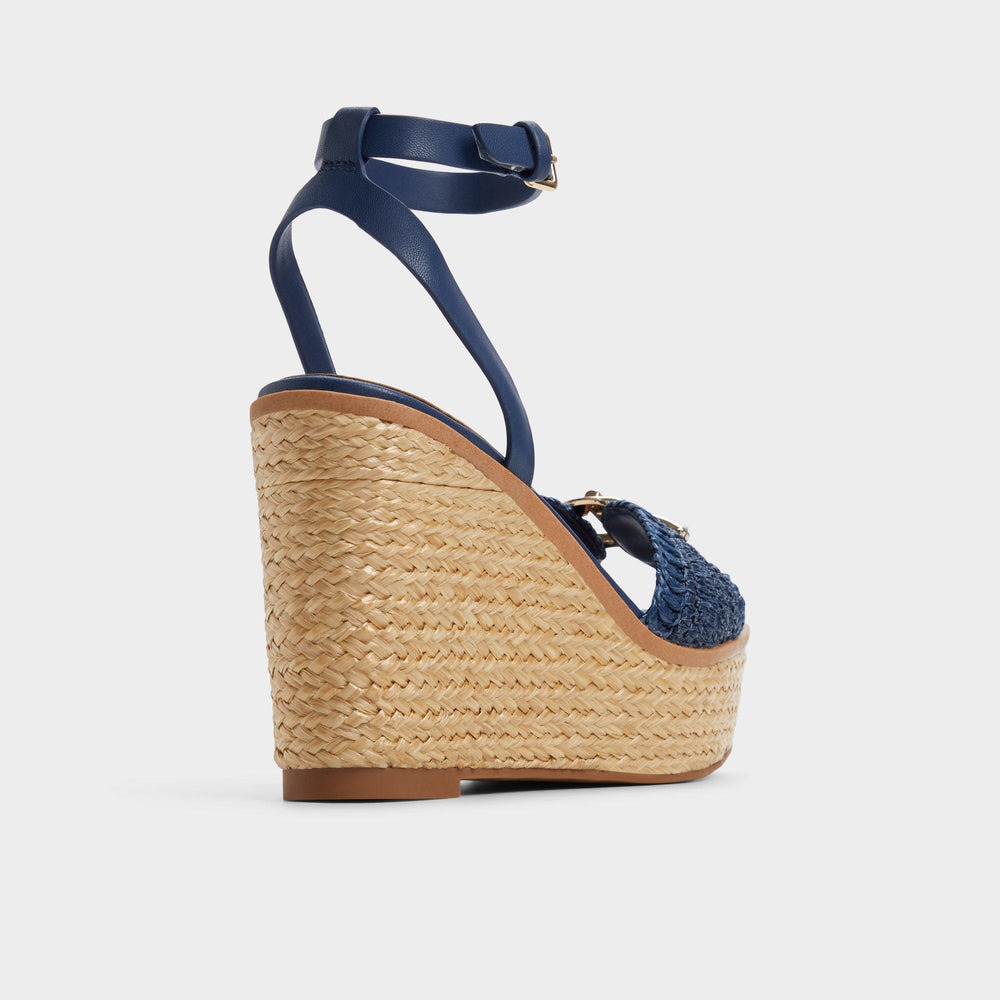 Navy Ybylin Navy Women's Platform sandals - Wedge sandal | Aldo