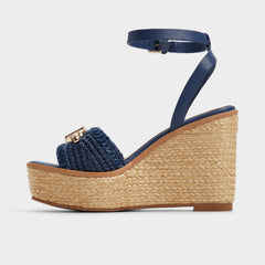 Navy Ybylin Navy Women's Platform sandals - Wedge sandal | Aldo