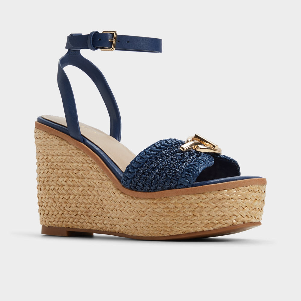 Navy Ybylin Navy Women's Platform sandals - Wedge sandal | Aldo