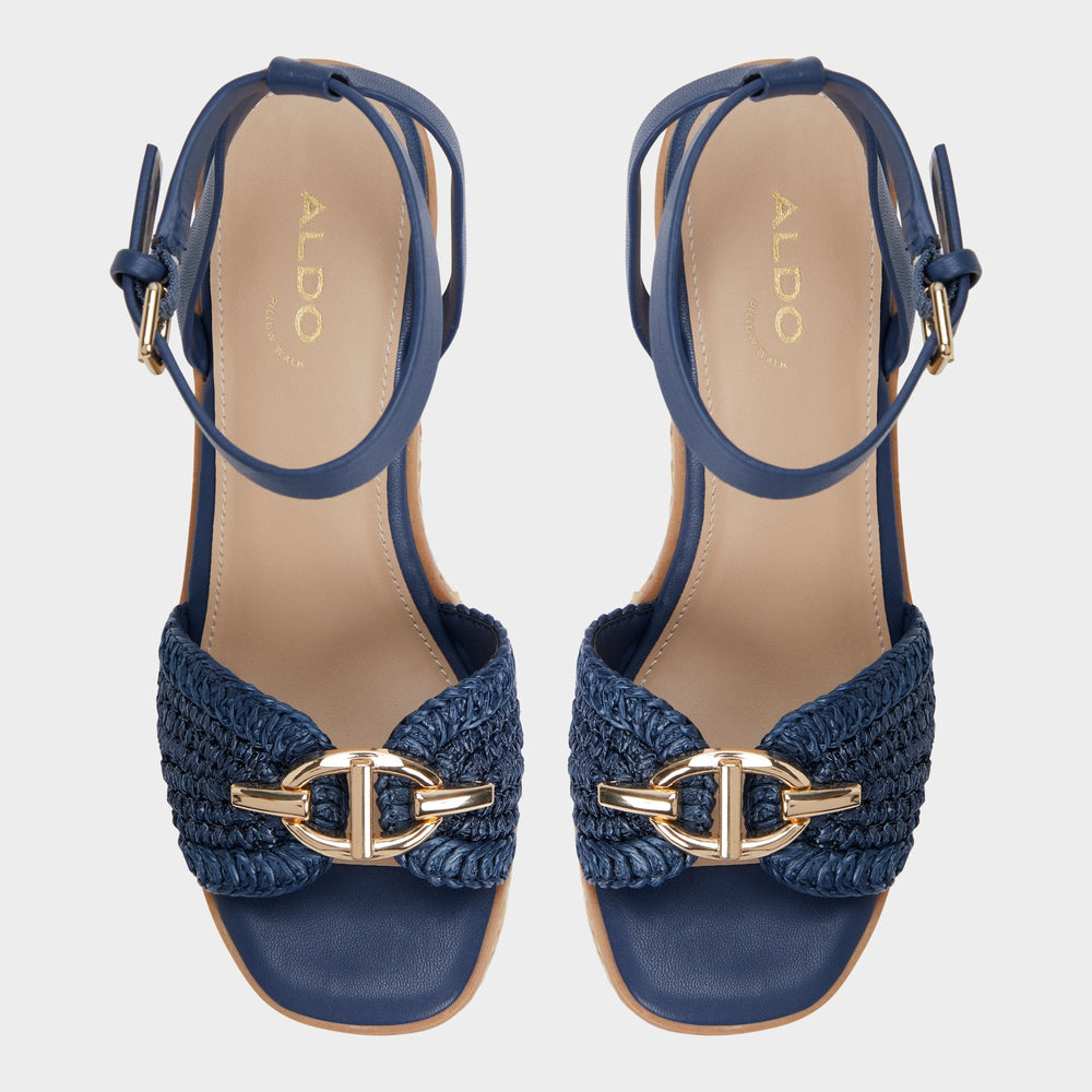 Navy Ybylin Navy Women's Platform sandals - Wedge sandal | Aldo