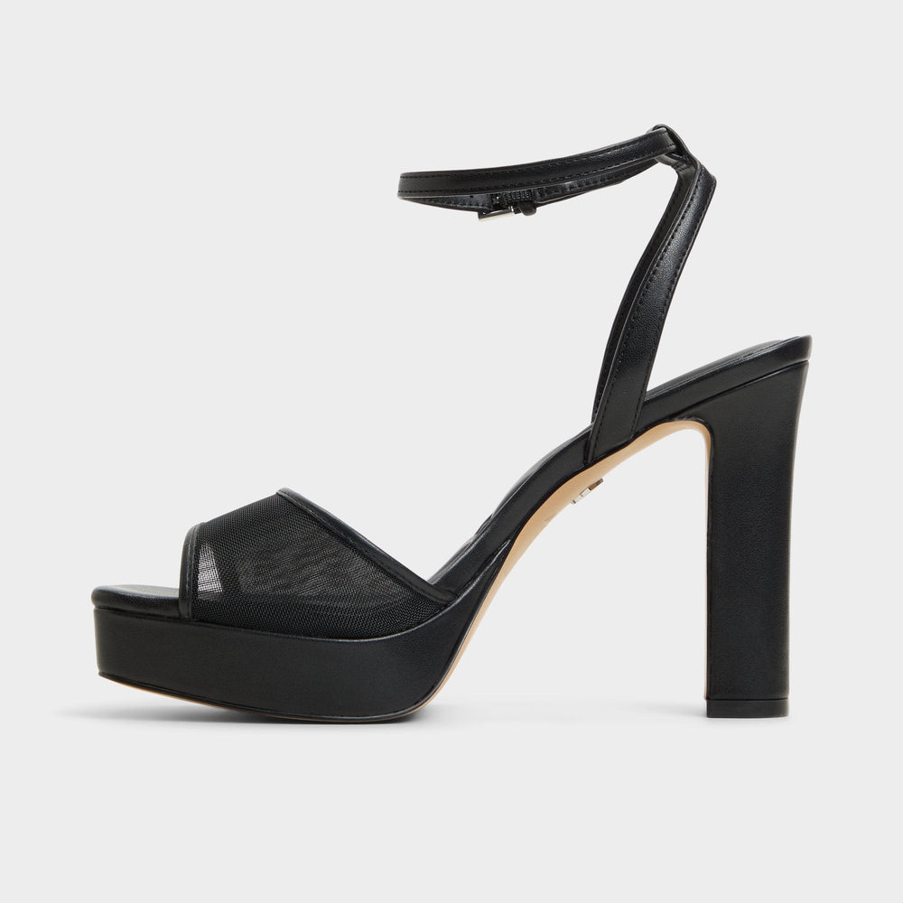 Black Chicglimmer Black Women's Platform sandals - Strappy heeled sandal, Block heel | Aldo