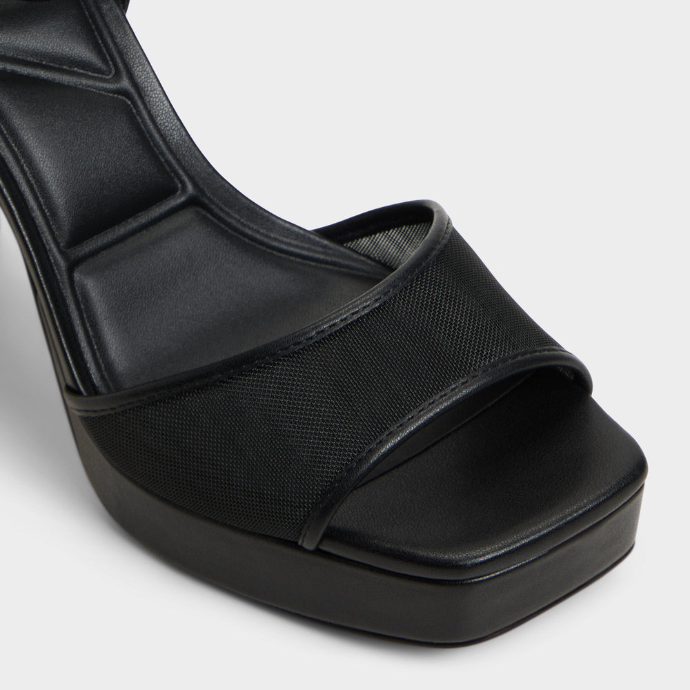 Black Chicglimmer Black Women's Platform sandals - Strappy heeled sandal, Block heel | Aldo