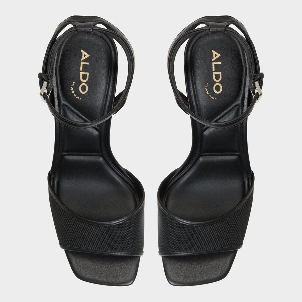 Black Chicglimmer Black Women's Platform sandals - Strappy heeled sandal, Block heel | Aldo