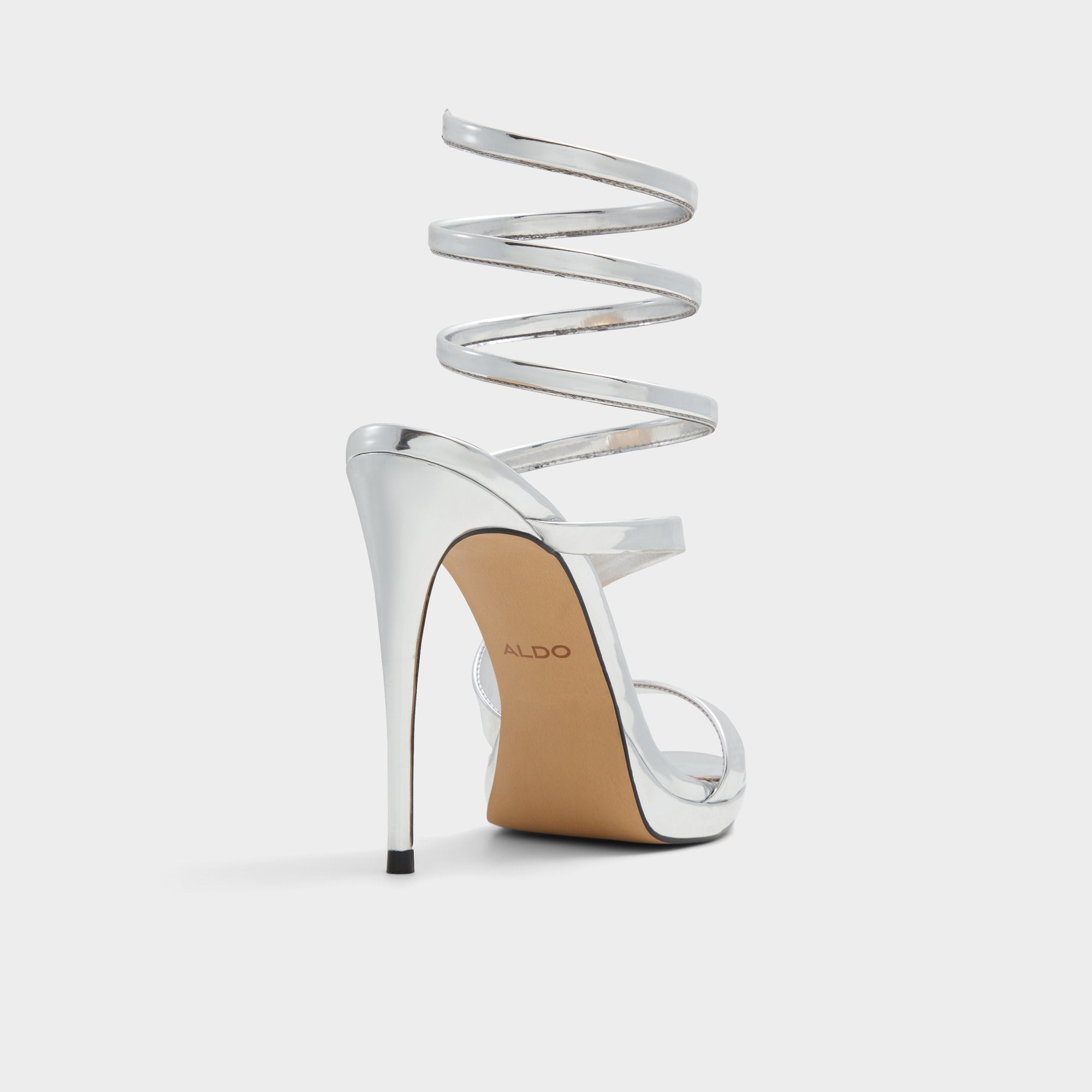 Silver Katswirl in Silver - Strappy sandal, Stiletto platform | Aldo