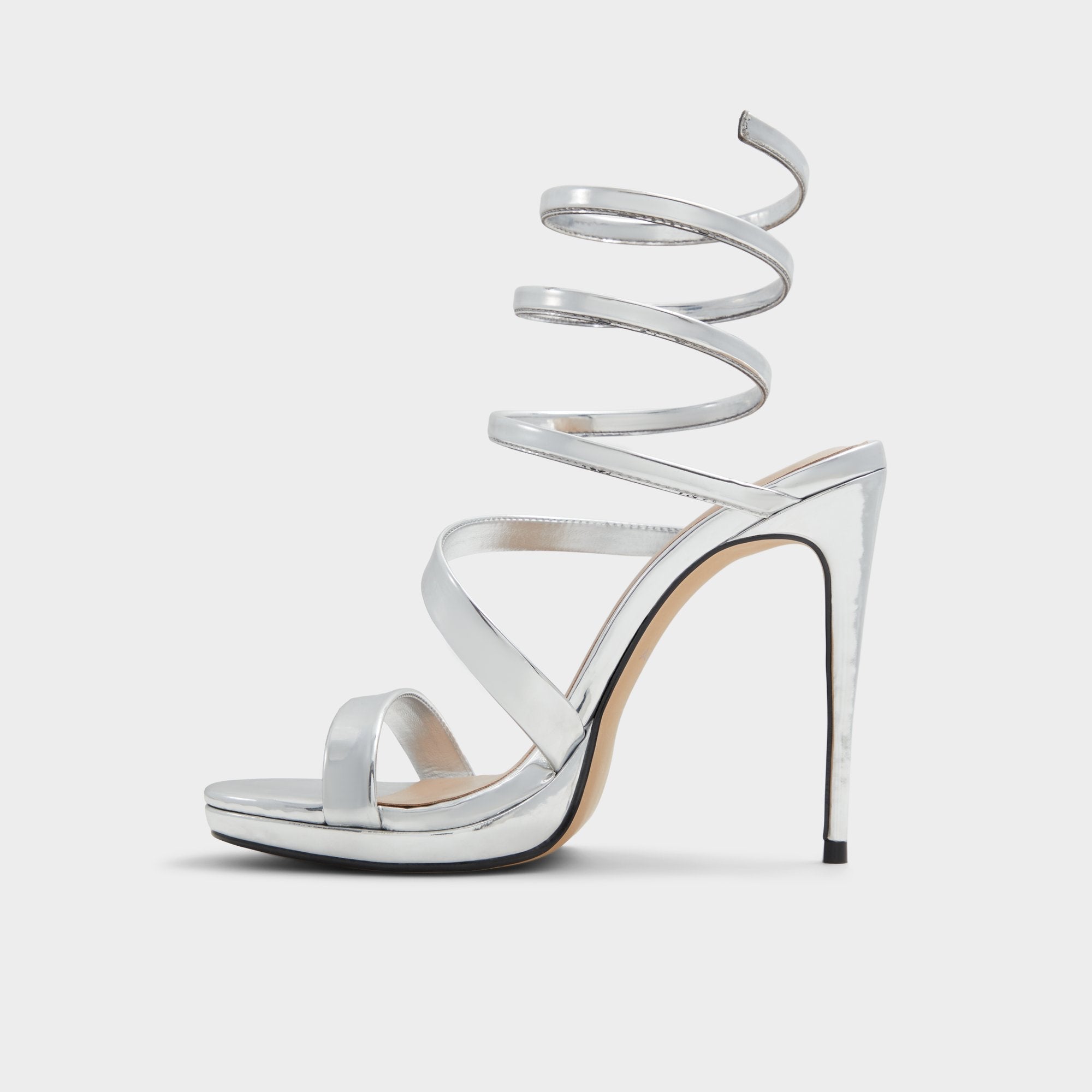 Silver Katswirl in Silver - Strappy sandal, Stiletto platform | Aldo
