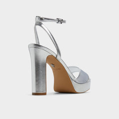 Silver Chicglimmer Silver Women's Platform sandals - Strappy heeled sandal, Block heel | Aldo