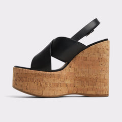 Black Sandcastle Black Women's Platform sandals - Strappy wedge sandal | Aldo