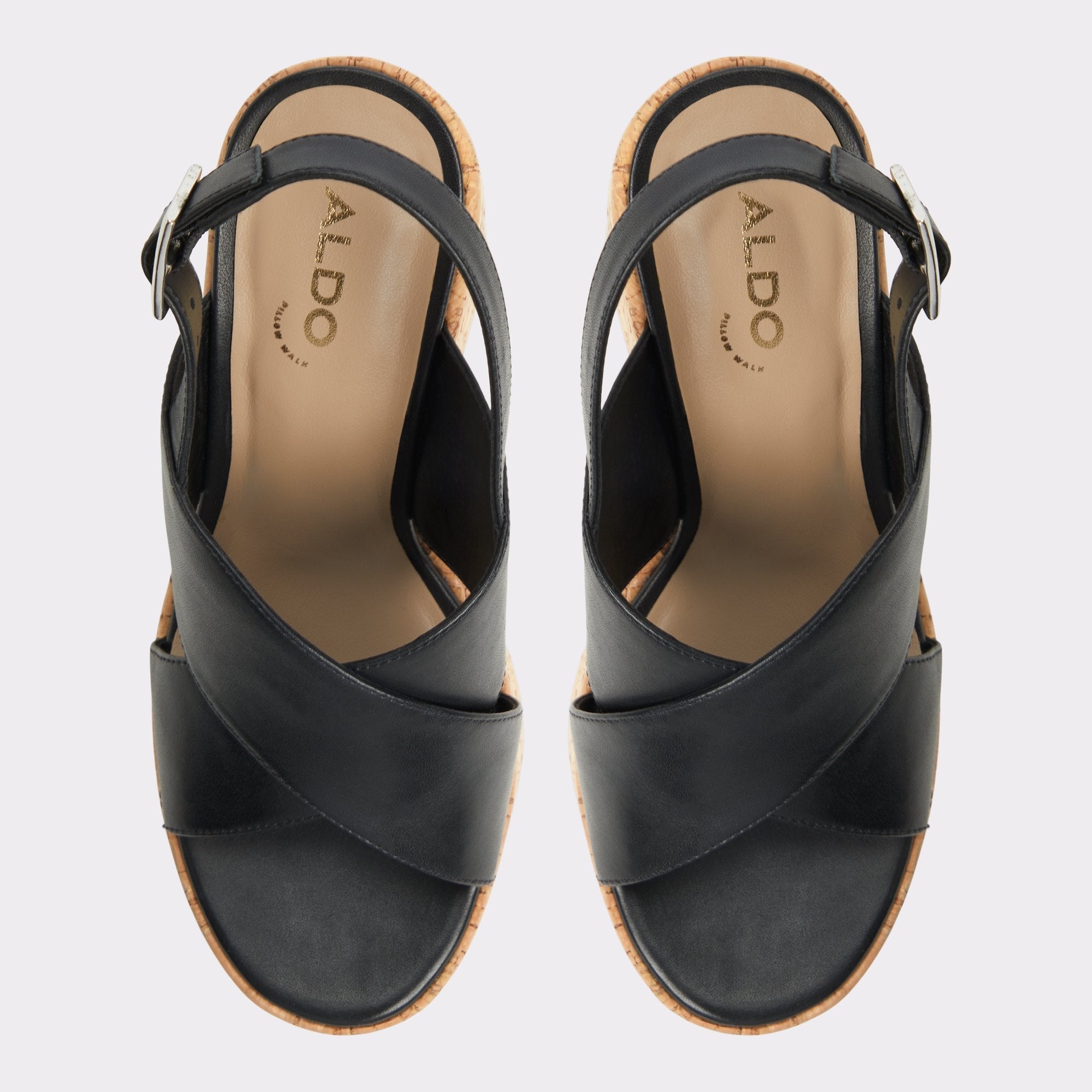 Black Sandcastle Black Women's Platform sandals - Strappy wedge sandal | Aldo