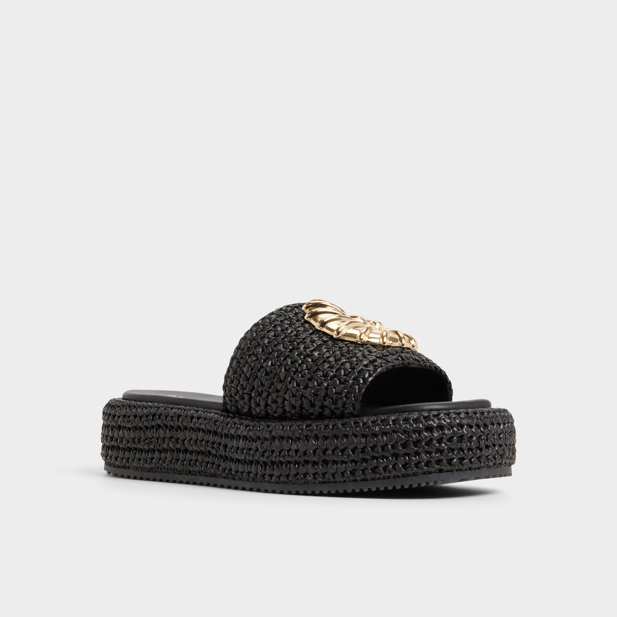 Black Justbeachy Black Women's Platform sandals - Flatform sandal | Aldo