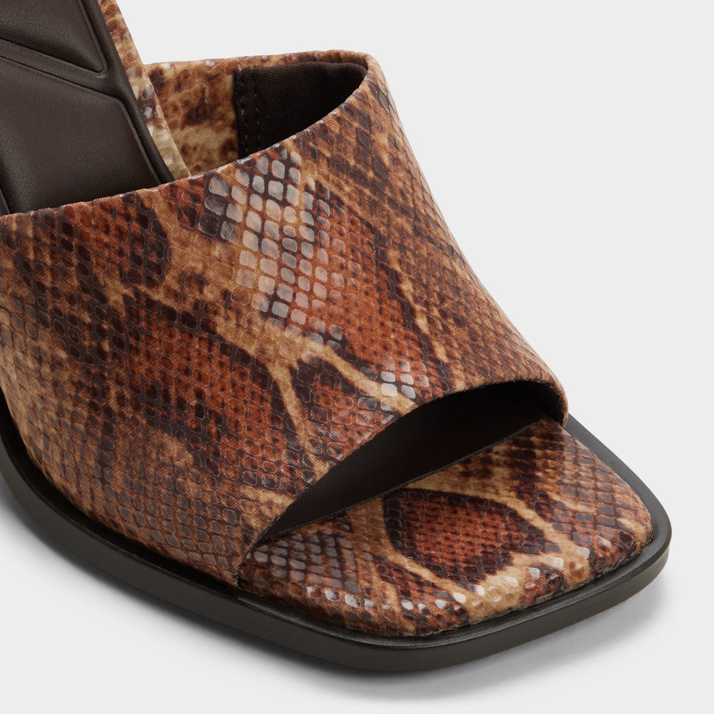 Brown multi Re in Sophia Brown Multi14190695 - Heeled mule, Block heel | Aldo