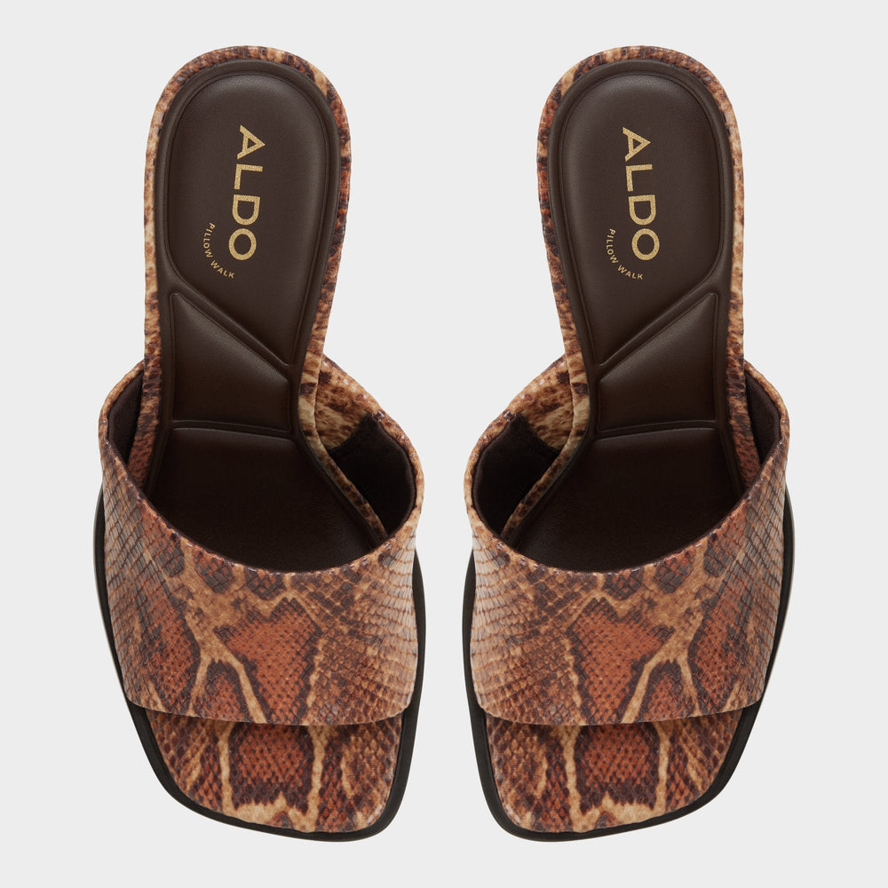 Brown multi Re in Sophia Brown Multi14190695 - Heeled mule, Block heel | Aldo