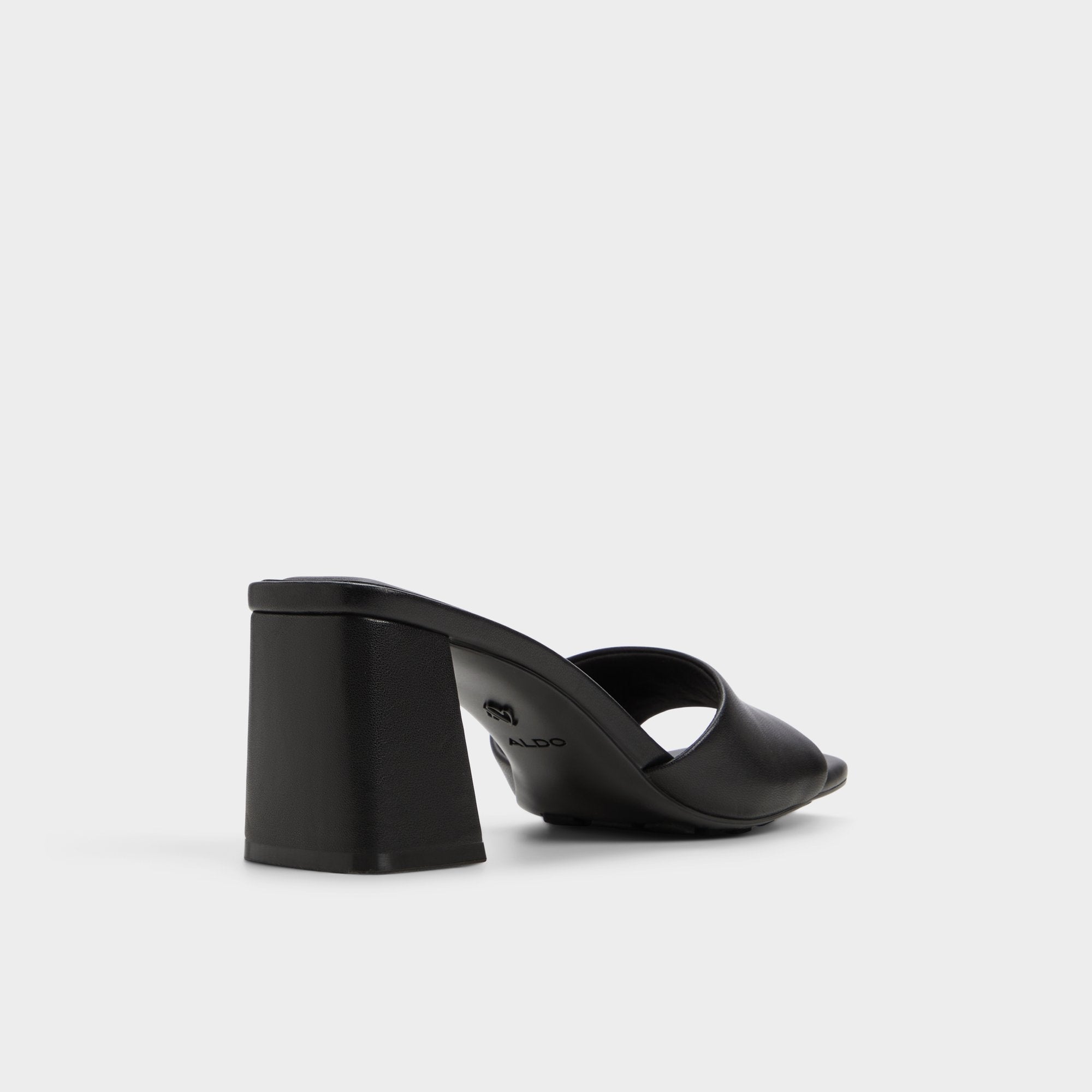 Black Tisha Black Women's Heeled mules - Heeled mule, Block heel | Aldo