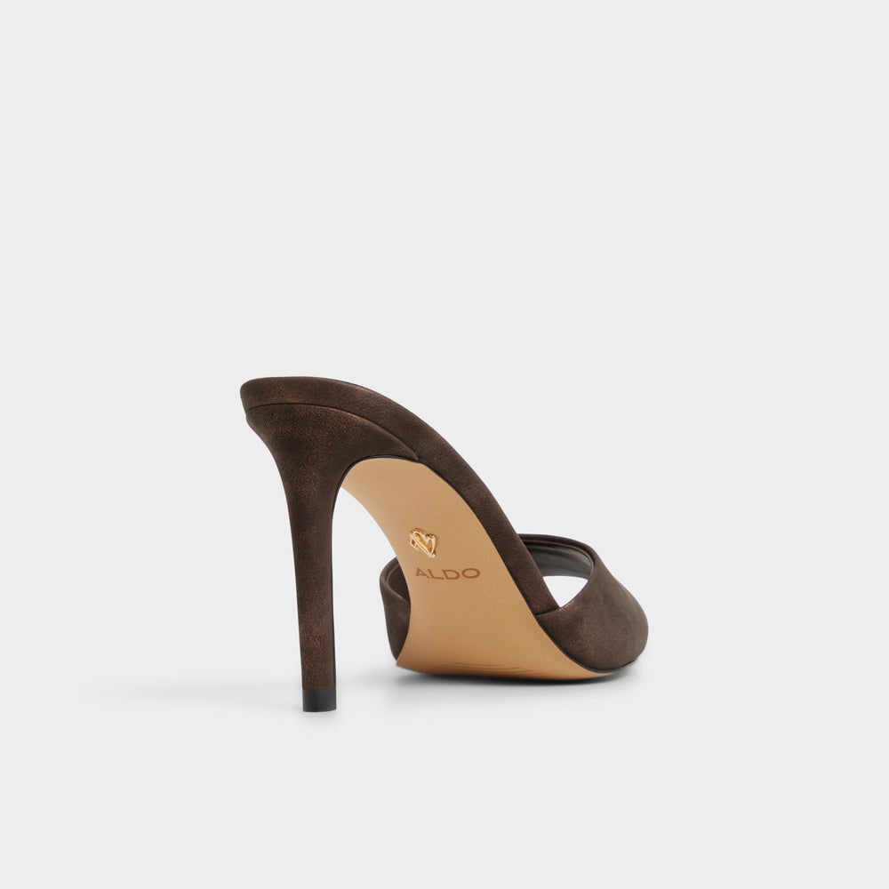 Dark brown Anniebrilden Dark Brown Women's Mule slides - Heeled mule, Stiletto heel | Aldo