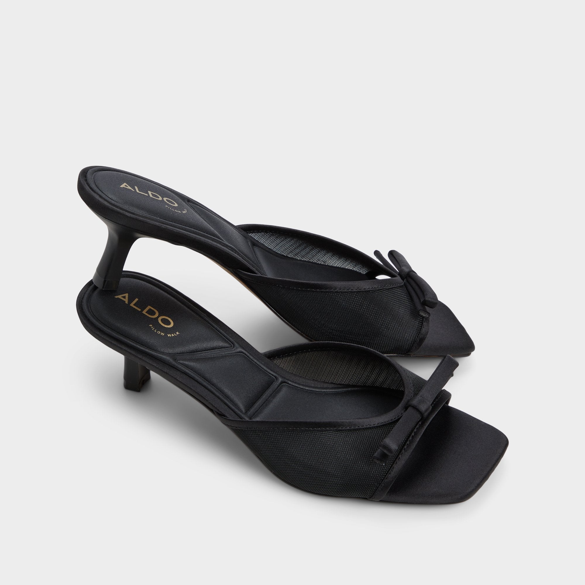 Black Begoniaa Black Women's Heeled mules - Heeled mule, Kitten heel | Aldo