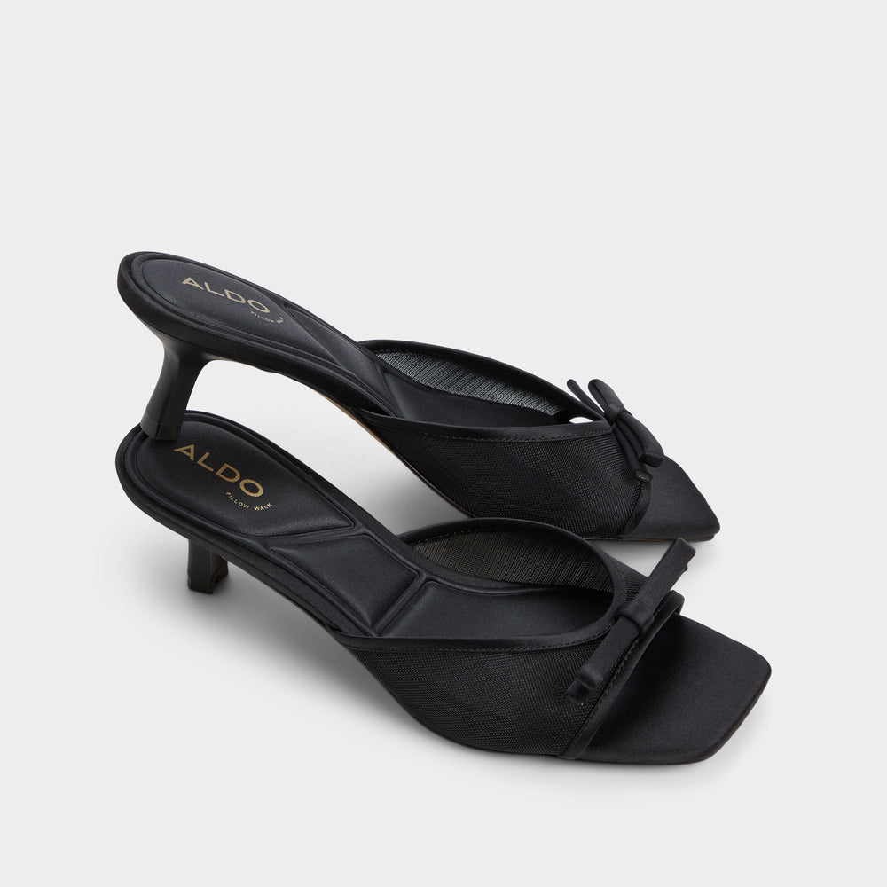 Black Begoniaa Black Women's Heeled mules - Heeled mule, Kitten heel | Aldo