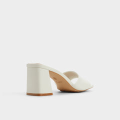 White Tisha White Women's Heeled mules - Heeled mule, Block heel | Aldo