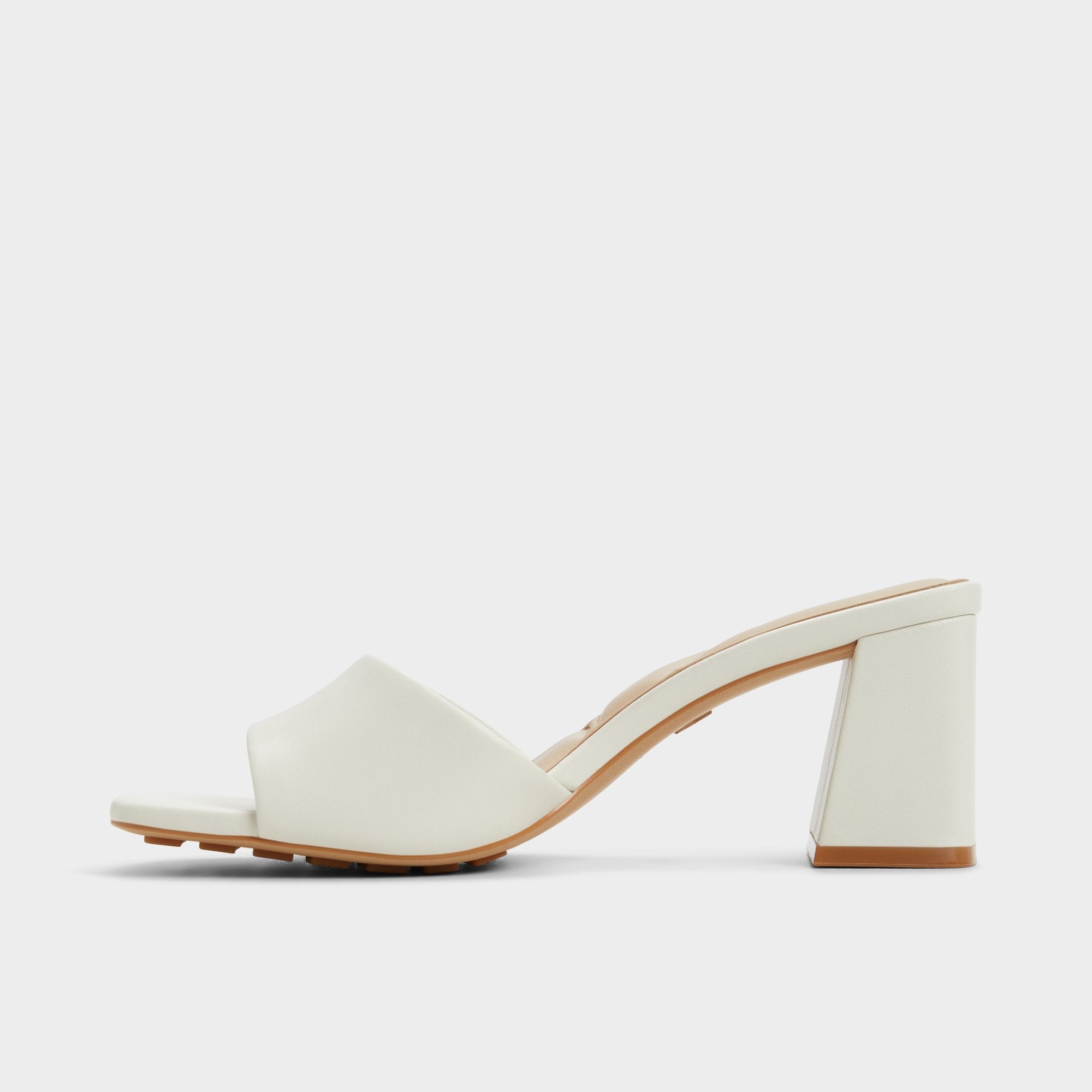 White Tisha White Women's Heeled mules - Heeled mule, Block heel | Aldo