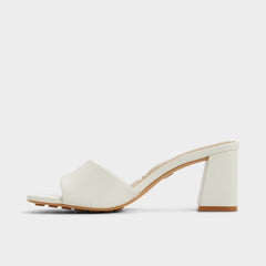 White Tisha White Women's Heeled mules - Heeled mule, Block heel | Aldo