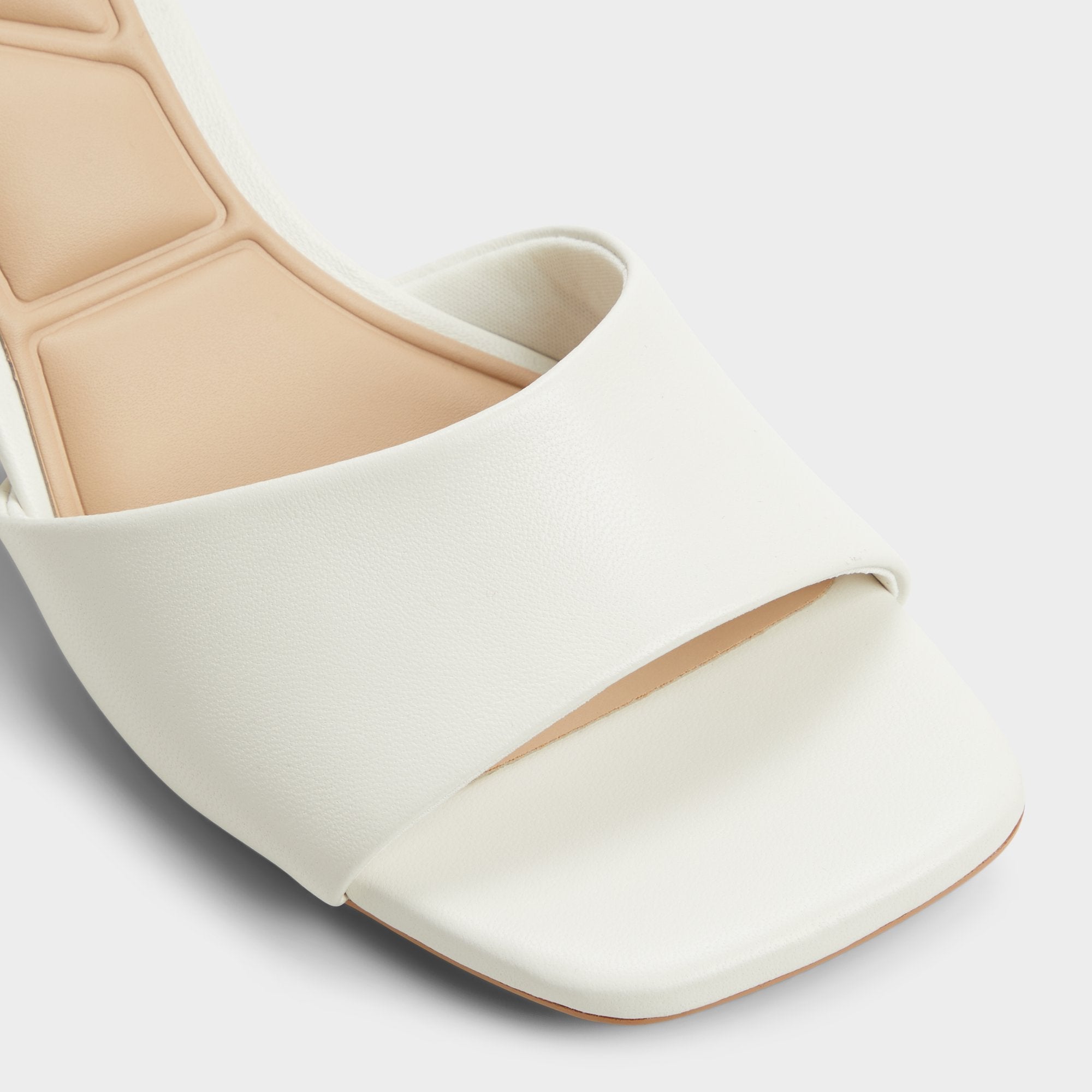 White Tisha White Women's Heeled mules - Heeled mule, Block heel | Aldo