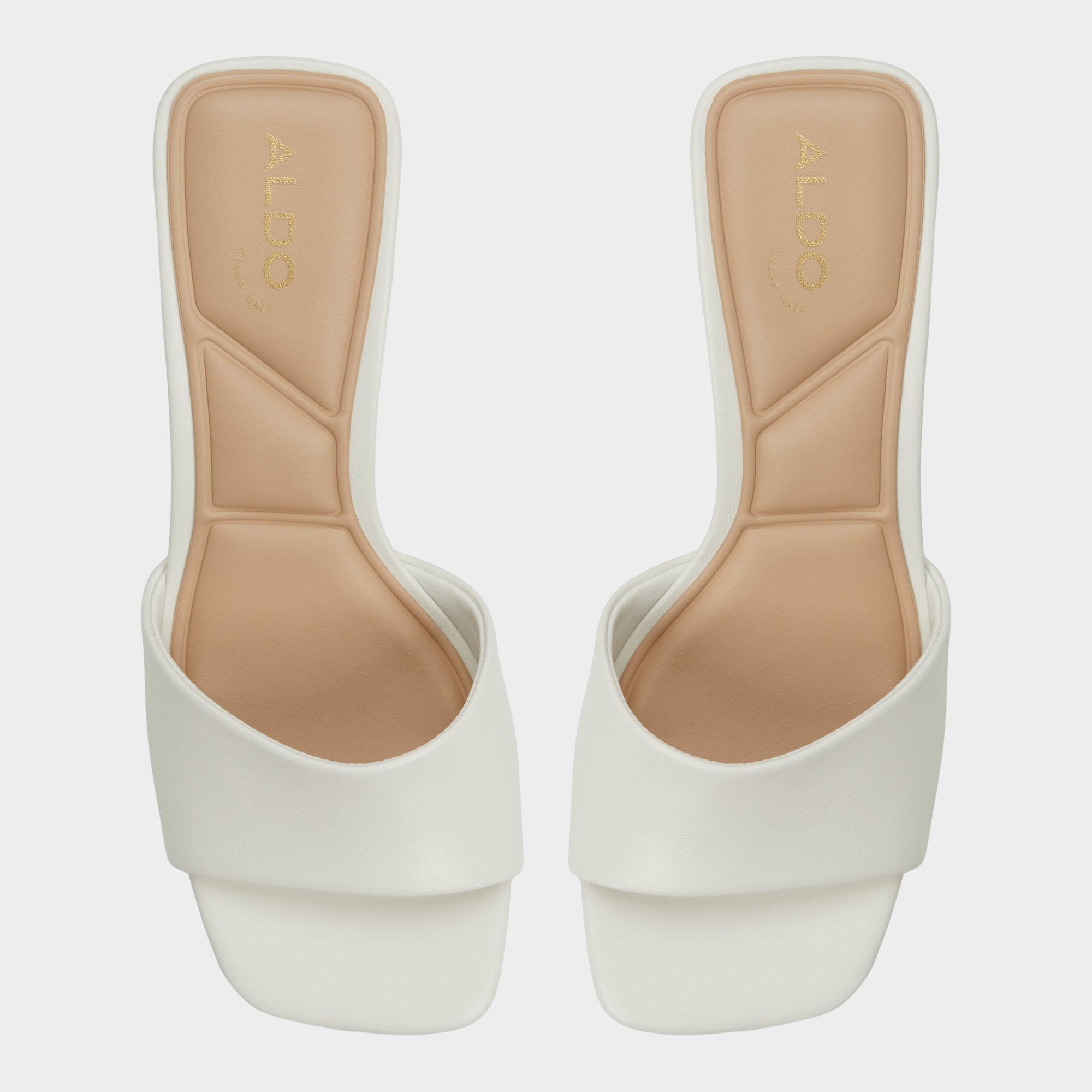White Tisha White Women's Heeled mules - Heeled mule, Block heel | Aldo