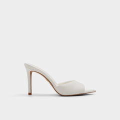 White Anniebrilden White Women's Heeled mules - Heeled mule, Stiletto heel | Aldo