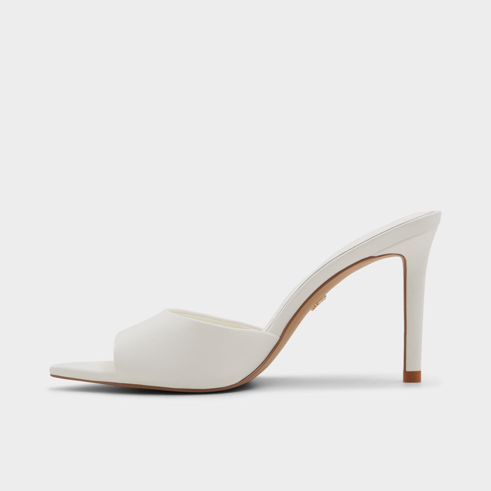 White Anniebrilden White Women's Heeled mules - Heeled mule, Stiletto heel | Aldo