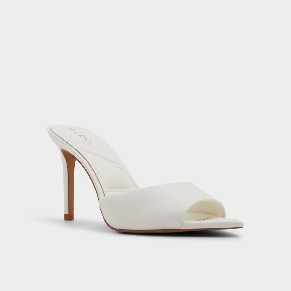 White Anniebrilden White Women's Heeled mules - Heeled mule, Stiletto heel | Aldo