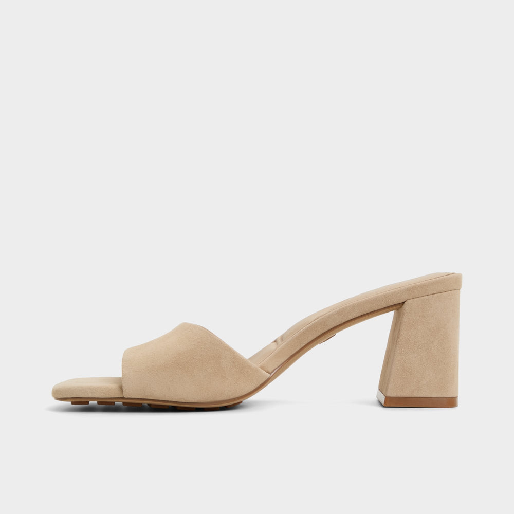 Beige Tisha Beige Women's Heeled mules - Heeled mule, Block heel | Aldo