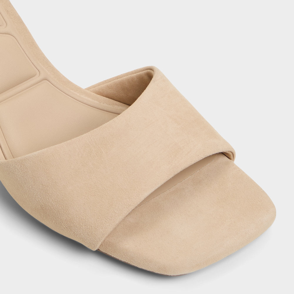 Beige Tisha Beige Women's Heeled mules - Heeled mule, Block heel | Aldo