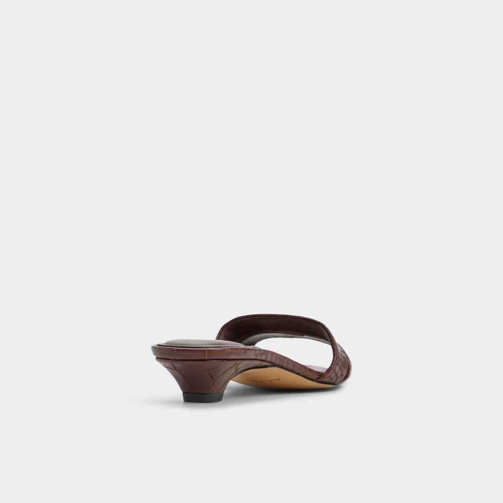 Dark Brown Scarletta Dark Brown Women's Heeled mules - Heeled mule, Kitten heel | Aldo