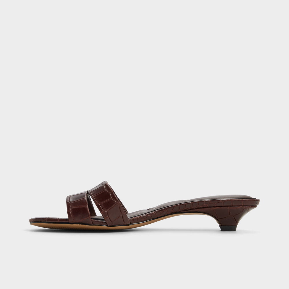 Dark Brown Scarletta Dark Brown Women's Heeled mules - Heeled mule, Kitten heel | Aldo