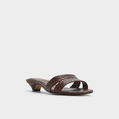 Dark Brown Scarletta Dark Brown Women's Heeled mules - Heeled mule, Kitten heel | Aldo