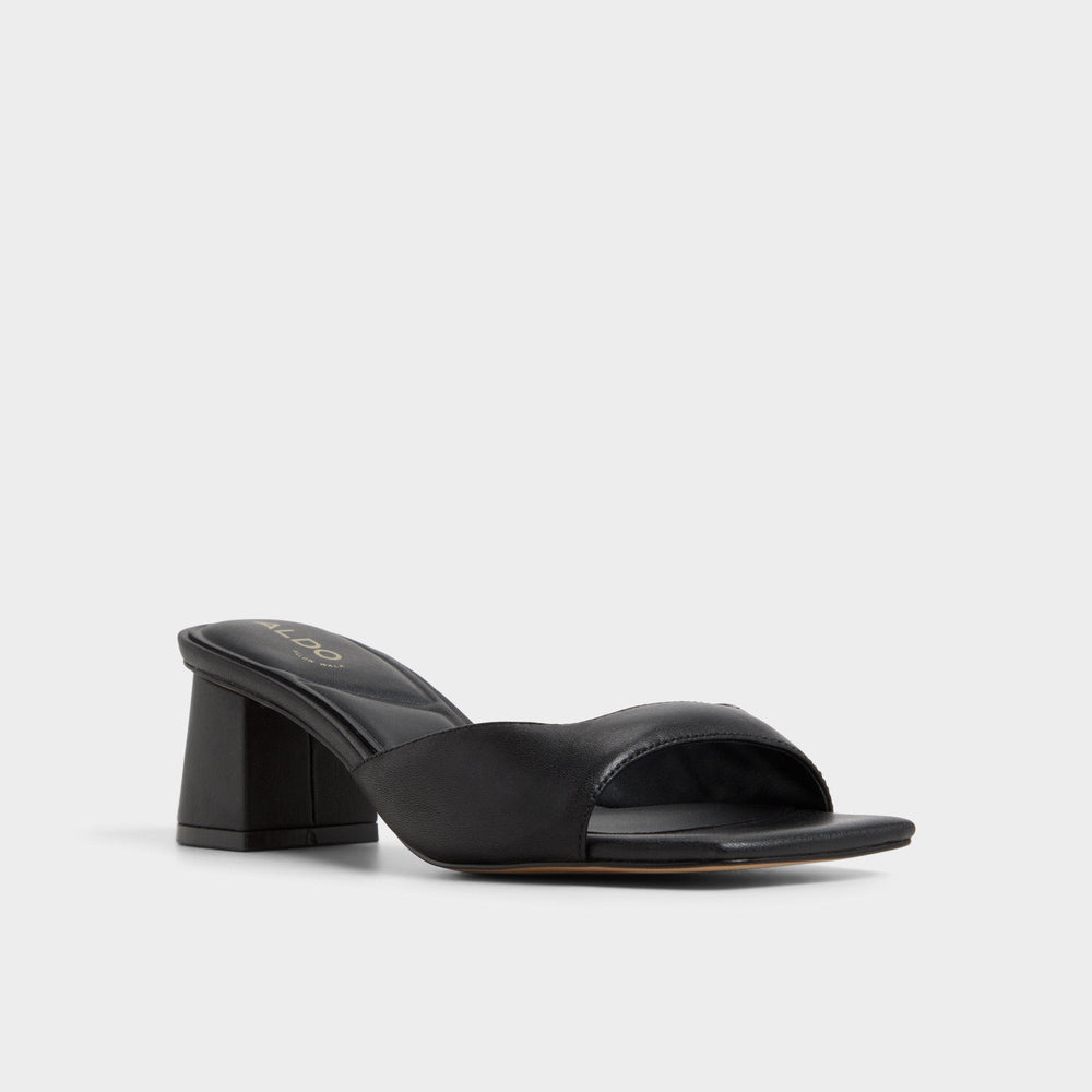 Black Aneky in Black - Heeled mule, Block heel | Aldo