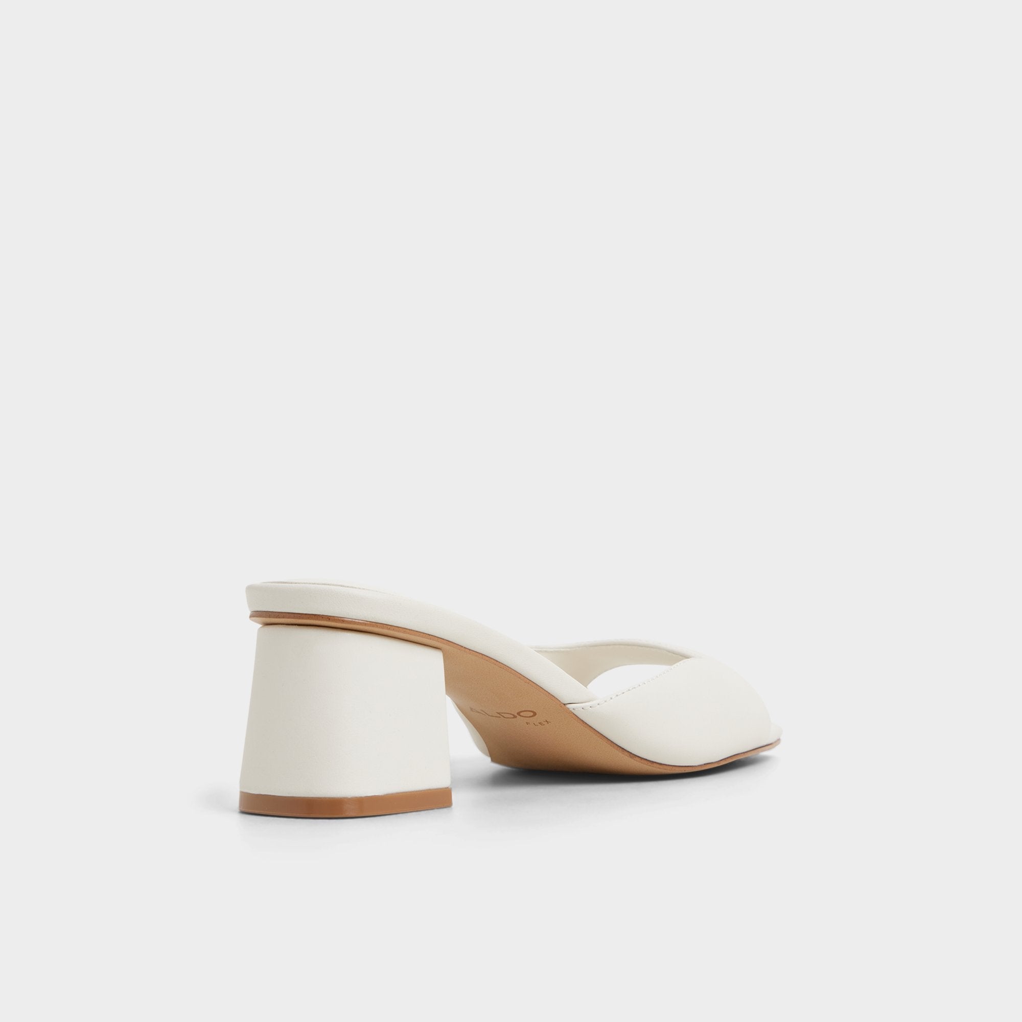 White/Bone Aneky in White Bone - Heeled mule, Block heel | Aldo
