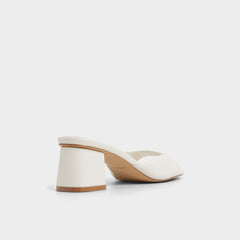 White/Bone Aneky in White Bone - Heeled mule, Block heel | Aldo