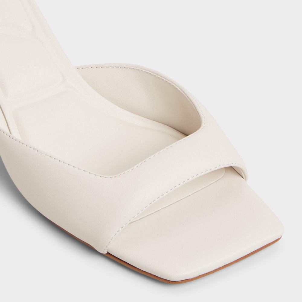 White/Bone Aneky in White Bone - Heeled mule, Block heel | Aldo