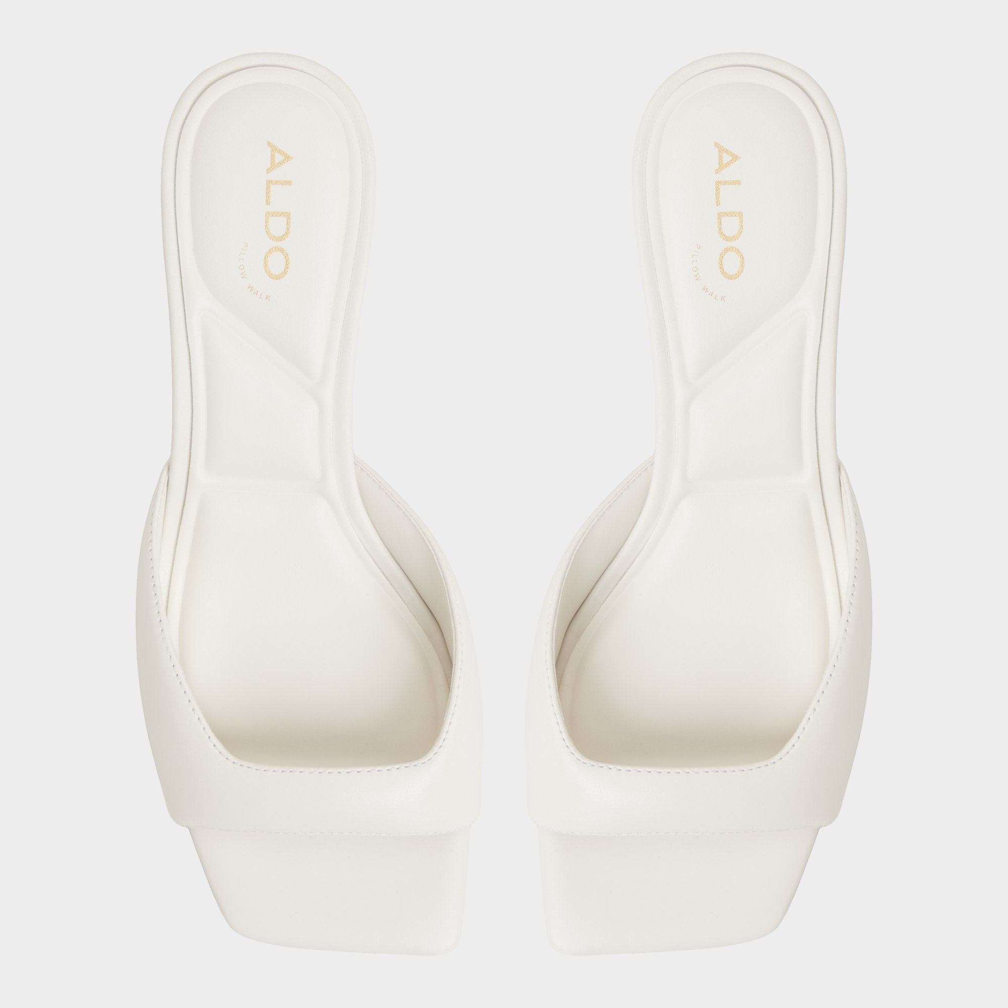 White/Bone Aneky in White Bone - Heeled mule, Block heel | Aldo