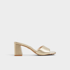 Gold Tisha Gold Women's Heeled mules - Heeled mule, Block heel | Aldo