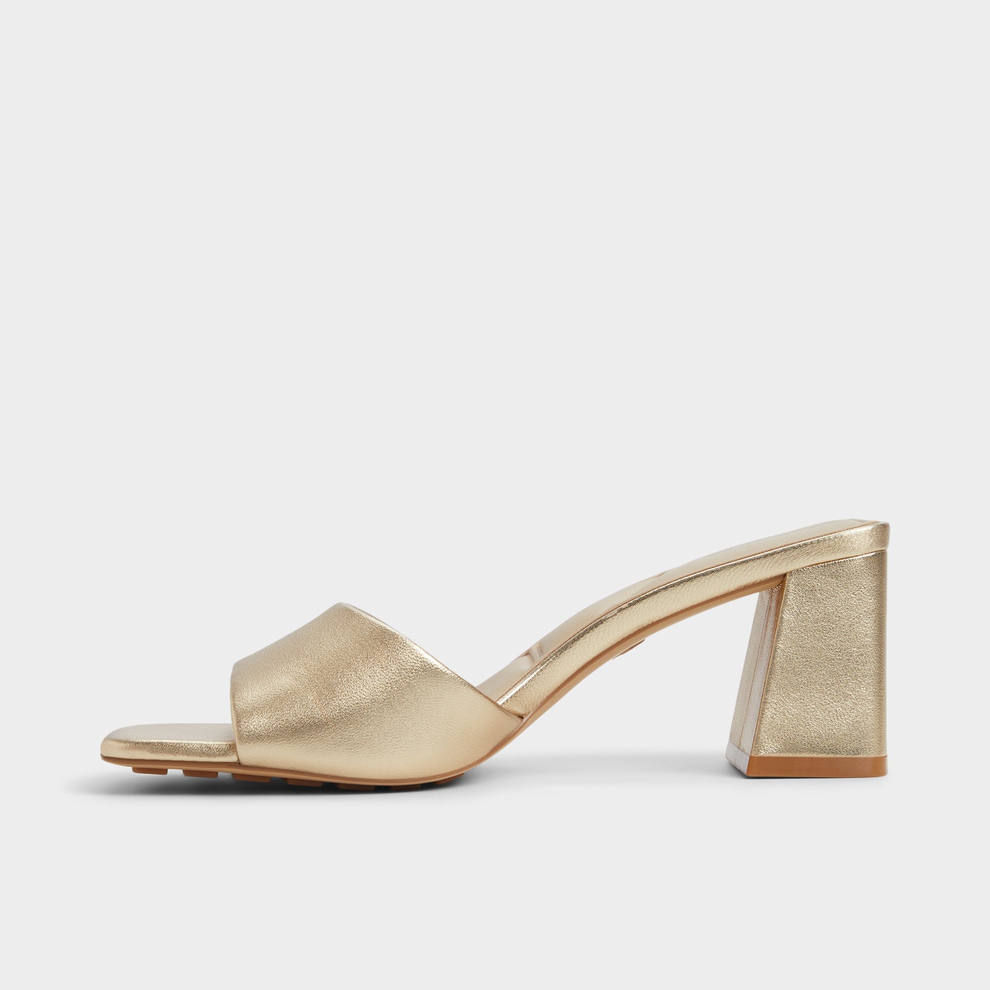 Gold Tisha Gold Women's Heeled mules - Heeled mule, Block heel | Aldo
