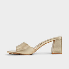 Gold Tisha Gold Women's Heeled mules - Heeled mule, Block heel | Aldo